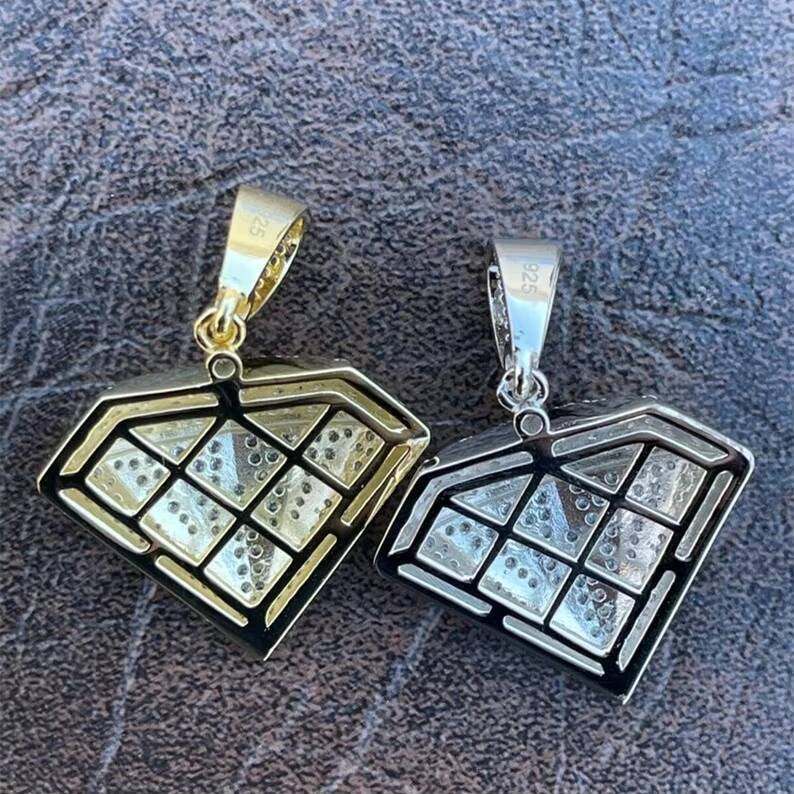 Hip Hop Mens Custom Diamond Pendant Silver 925 D Color VVS Moissanite Pendant Luxury Custom Moissanite Necklace Pendant