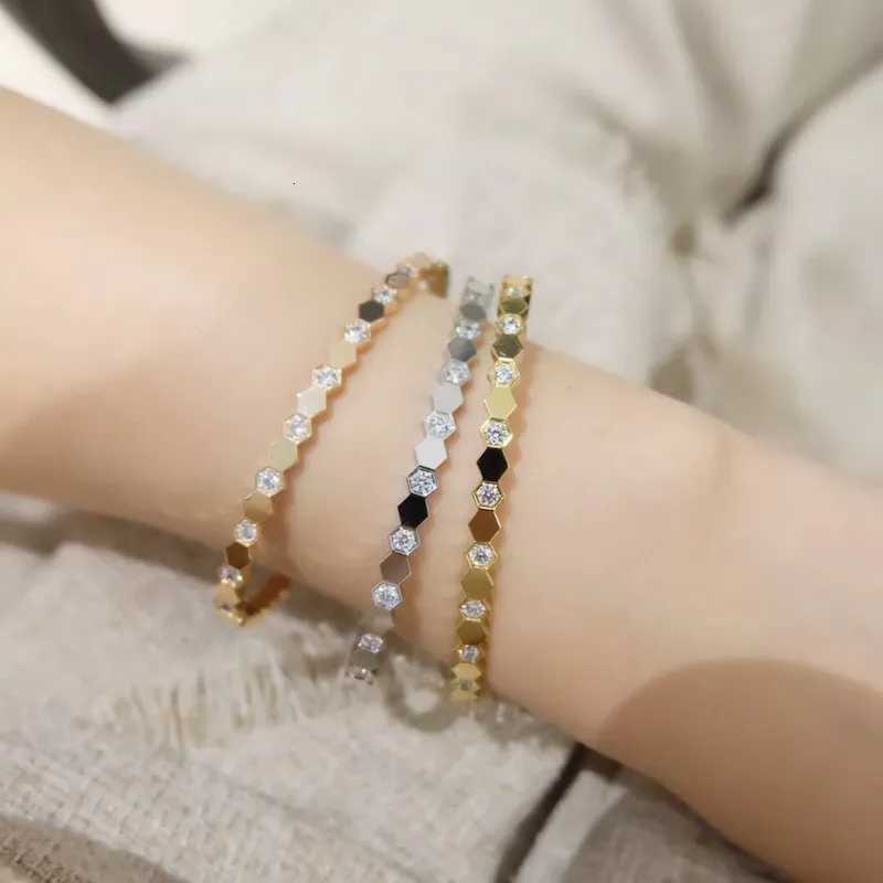 Big Brand Steel Bracets For Wen Honeycb Shaped Bangs With Shell Bijoux Acier Inoxidab Fme Gold And Rose Gold JewelW251027