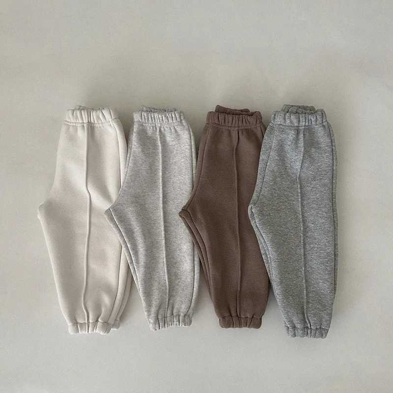 Korean Kids Jogger Pants Autumn Unisex Baby Cotton Casual Trousers Solid Color Loose Fit 14YT251027