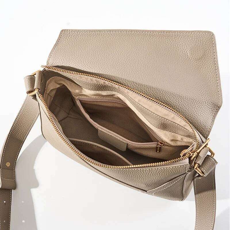 New Cowhide for Fashion Luxury Geometric Design Women Genuine Leather Shoulder Bag Popular Female Handbags