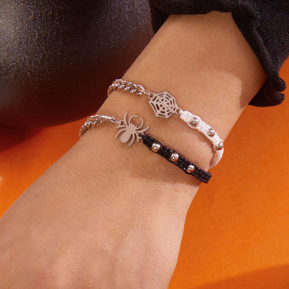 Spider and Web Handwoven Ins Niche High-end Simple Personality Couple Bracelet