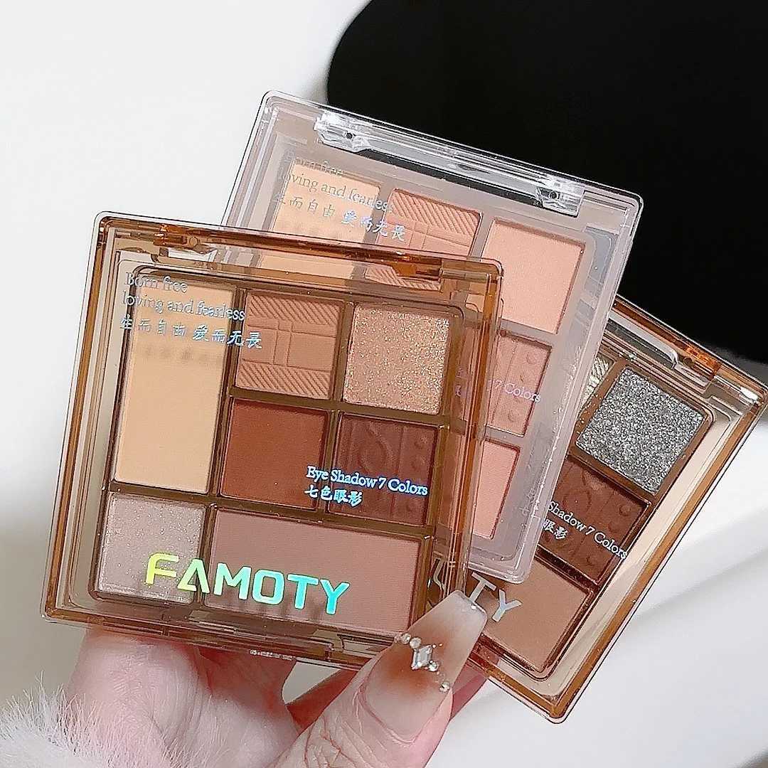 New Sevencolor Eyeshadow Palette Caffee Brown Matte Shimmer Effect Rose Pink Glitter Eyeshadow Make Up Palette Korean CosmeticsXJ251027