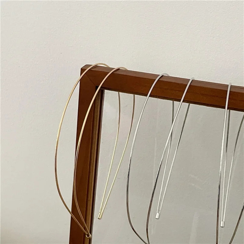 Thin Gold Color Headbands Women Multilayer Alloy Hair Hoop Double Root Metal Hair Bands Hair Accessories Smooth Head Hoop 251023