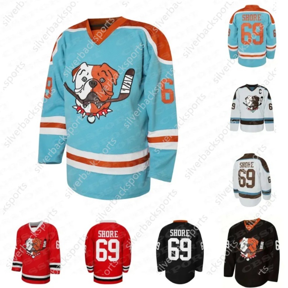 In stock 69 Shoresy SudBery Blueberry Letterkenny Hockey Jersey Red Black Blue Any Name Number