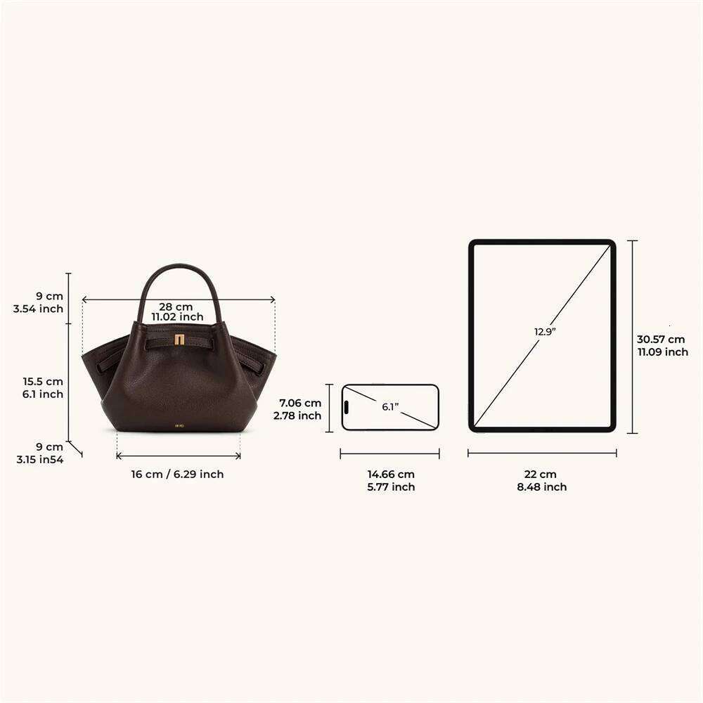 Brown Canvas Mini Vegan Tote Compact Durable Bag with Soft Handle