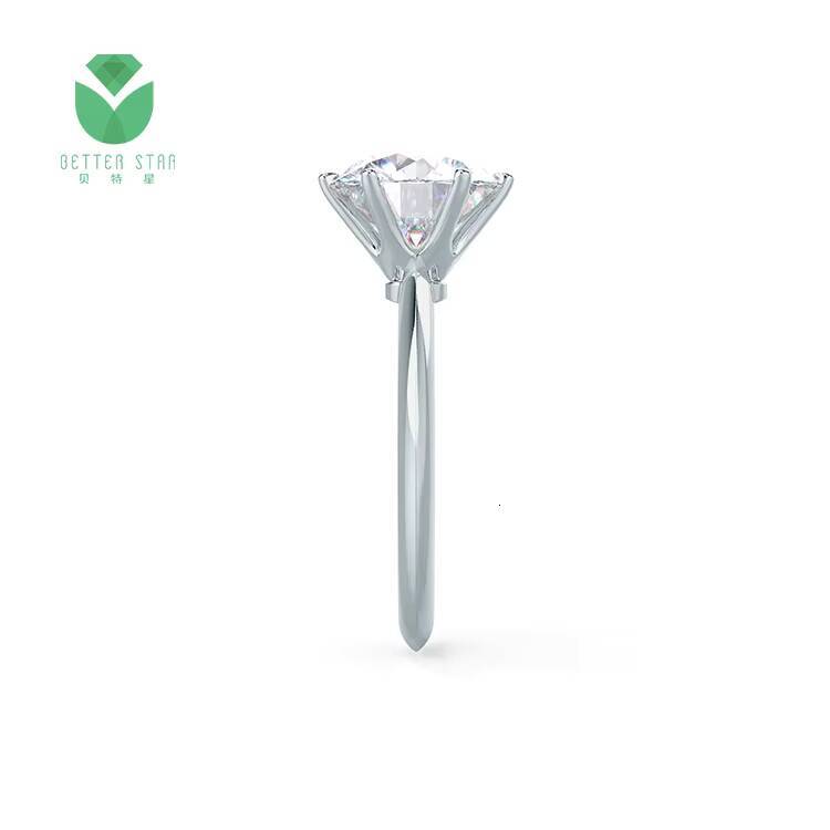 Dazzling 6 Claw Setting Lab Created Diamond Ring 18K Gold Real CVD Diamond Rings Wedding Jewelry HPHT Synthetic Diamond Ring