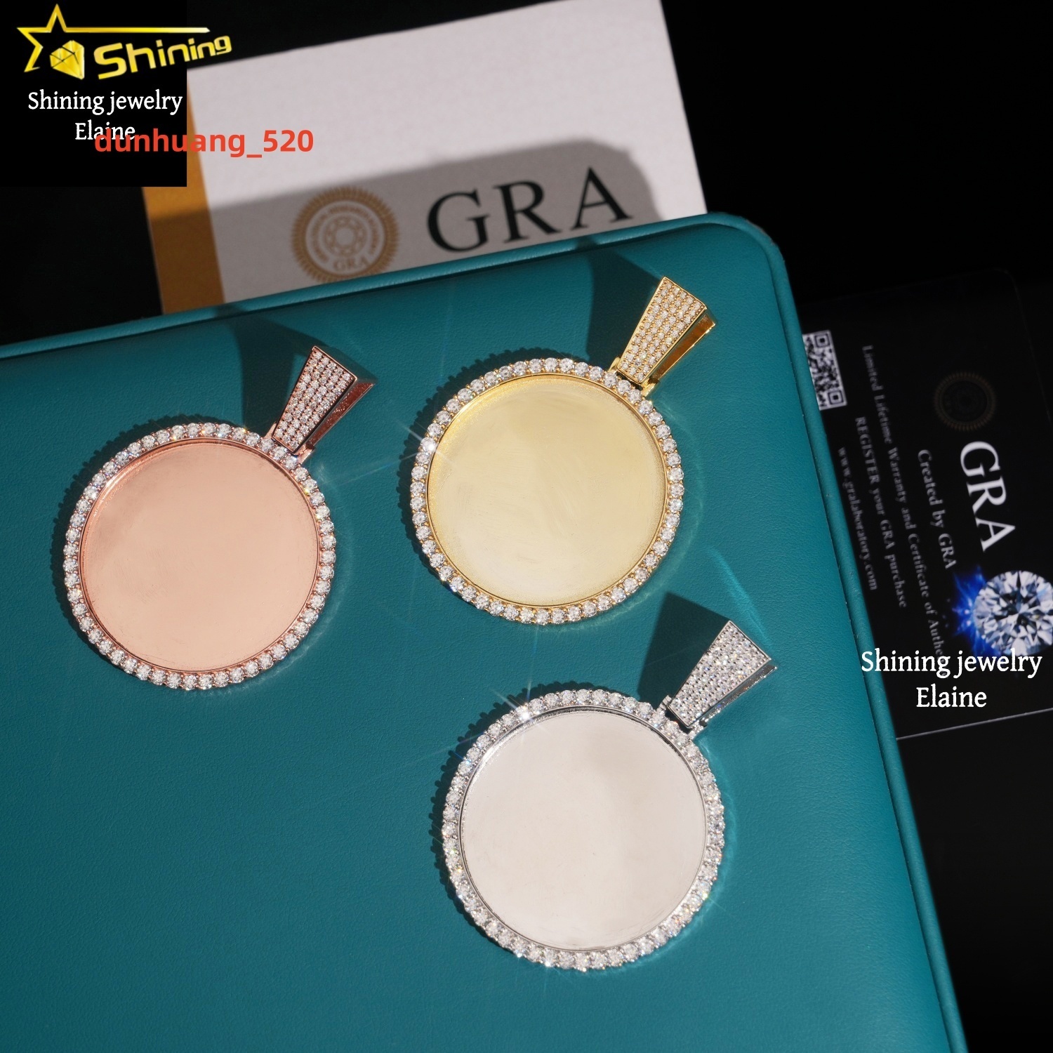 Fashion Hip Hop Jewelry Fine Jewelry Sterling Silver 925 Iced Out Rapper Custom VVS Moissanite Diamond Pendant