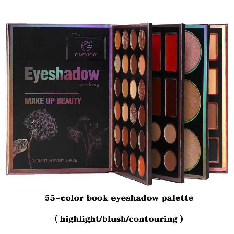 55Color Sparkle Book Eyeshadow Palette Lipstick Highlighter Contour Palette Makeup Glitter Eyeshadow Powder Chinese CosmeticsXJ251027