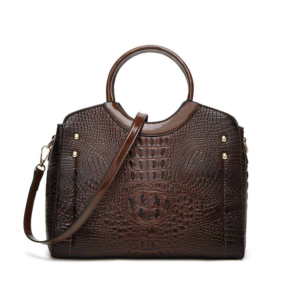 New Fashionable Large Capacity Crocodile Pattern Handbag Trendy Women's Crossbody Quality Single Shoulder Bag Motorcycle Equ