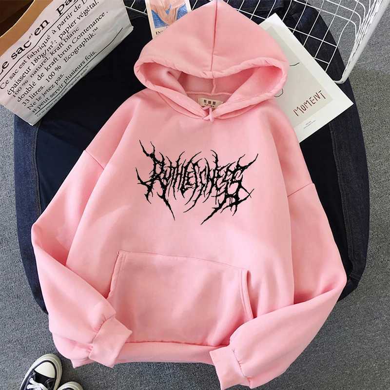 Casual Letter Punk Large Size Vintage Long Sleeve Ulzzang Dark Women Hooded Winter Gothic Sweatshirt Streetwear Sweatshirt W251027