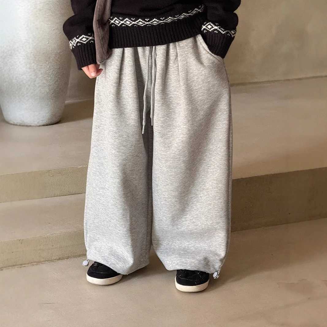 Boys Girls Spring Autumn Pants 2025 New Korean Fashion Sporty Solid Color Daily Trousers for 211Y KidsT251027