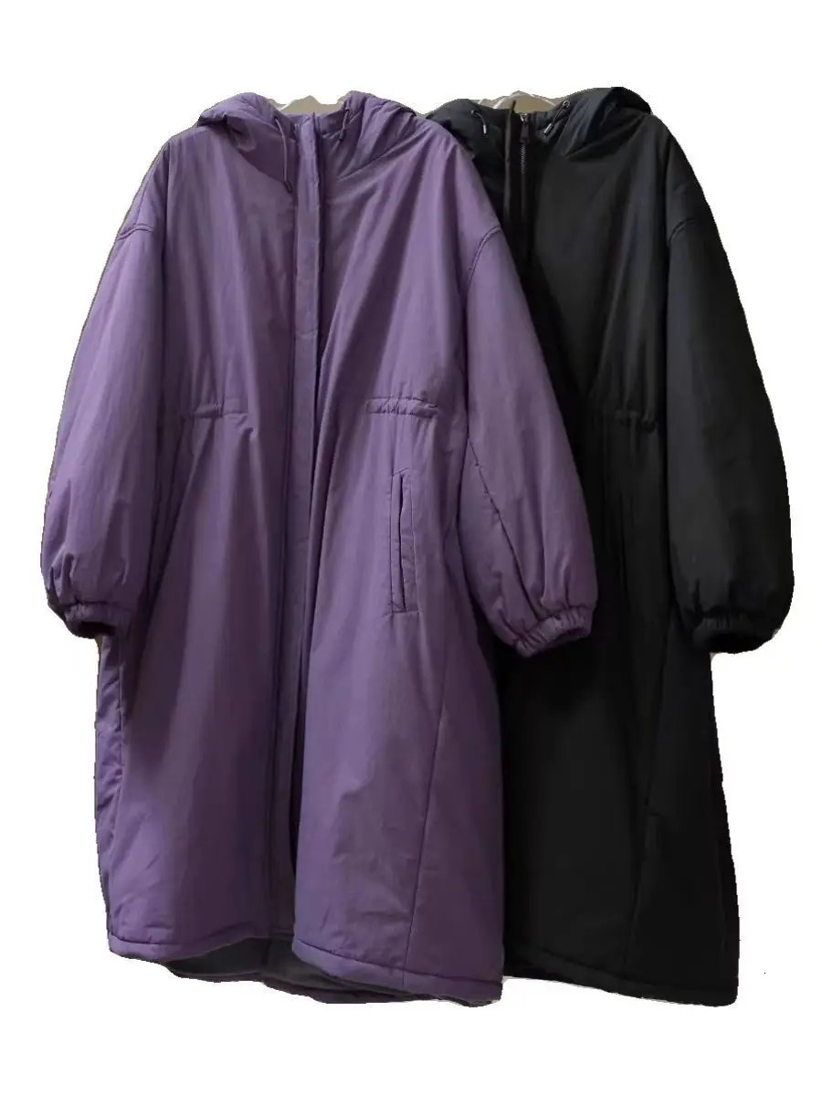 Winter Fashion Womens Down Cotton Coat Commuting Oversized Hooded Parkas 251027