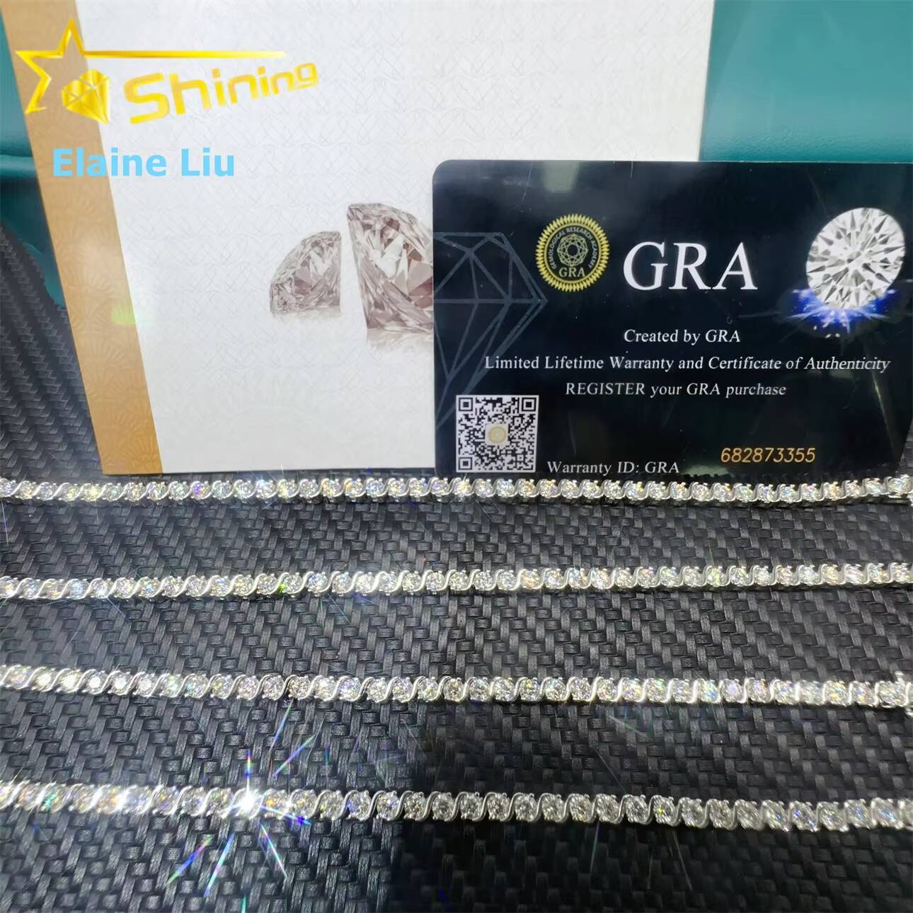 GRA Certificated Custom Hip Hop Fine Jewelry VVS Moissanite Bracelet Silver 925 Pass Diamond Tester Tennis Chain Bracelet