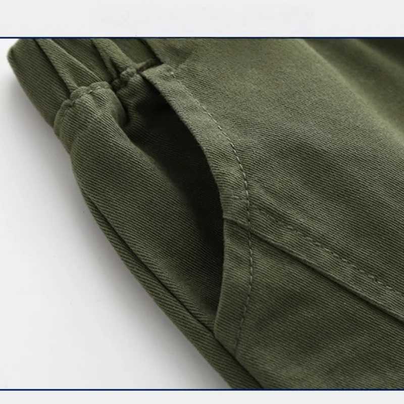 26Y Boys Cotton Casual Pants 2025 Kids Clothes Baby Solid Color Elastic Waist Trousers Childrens Long Pants for Daily WearT251027