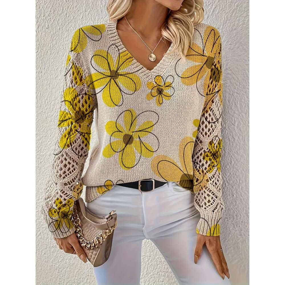 Women's Elegant V-Neck All-Season Long Sleeve Pullover In Beige, Brown, Pink, Black, White, Gray Office, Party, Everyday Chic Sweater For Women -