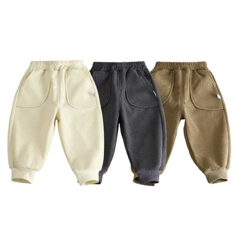 2025 Winter Thicken Corduroy Children Pants Fleece Lined Sporty Toddler Joggers with Pockets Boys Girls Warm Clothes TrousersT251027