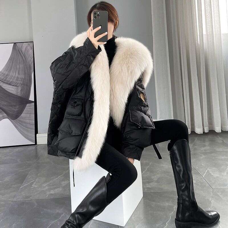 Winter New Down Cotton Women Coat Detachable Navy Collar Thick Plush Mid Length Windproof Warm Lace Up Coat Women Parkas