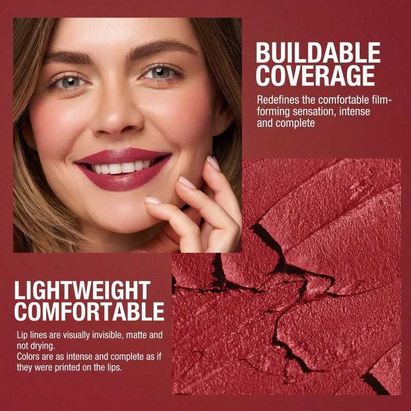 Smooth Matte Lipstick LongLasting Moisturizing and Easy to Apply Lip Glaze with Rotating Pen Design Perfect for Everyday W251027