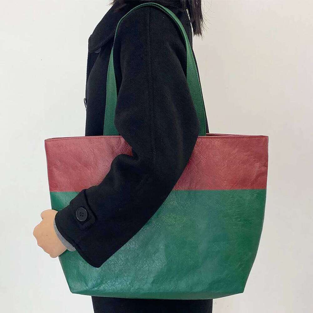 Women's Waterproof Tote Bags For Woman Shoulder Casual Eco Ladies Handbags Contrast New Handbag Vintage Female Bag