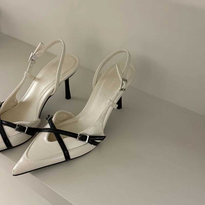 Ladies High Heels New Fi Buckled Slingback Sandals 2025 Summer Sexy Pointed Toe Stiletto Heels Casual Party Dress ZapatosXJ251027