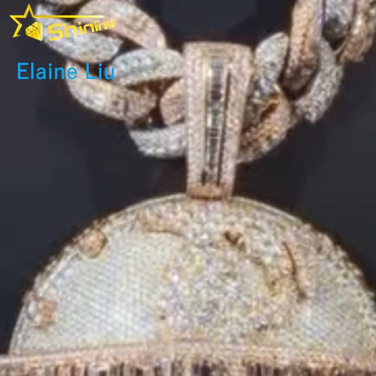 VVS Moissanite Pendant Moissanite Hip Hop Jewelry Sterling Silver 925 Diamond Custom Iced Out Pendant