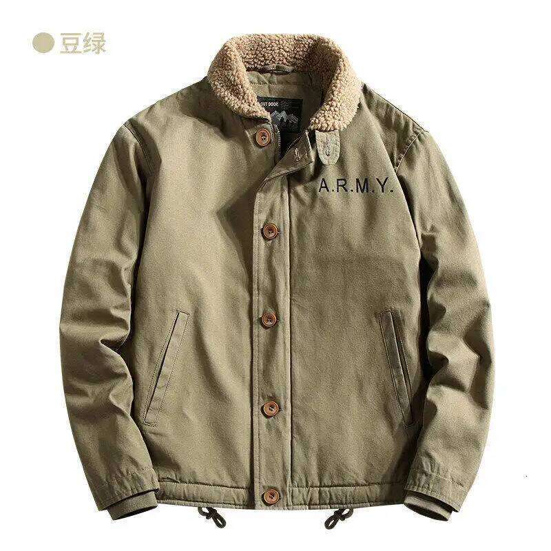 Windbreaker Parka Winter for Men Fleece Thicken Warm Corduroy Jackets Male Fashion Single Breasted Coats Thermal jackets