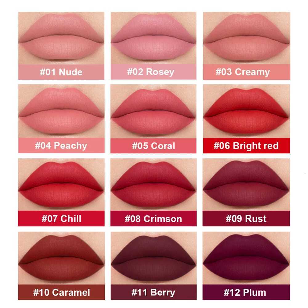 Punk Dark Plum 24H Waterproof Matte Velvet Lipgloss Makeup LongLasting Nonstick Cup Lip Glaze Nude Liquid Lipstick Cosmetics W251027