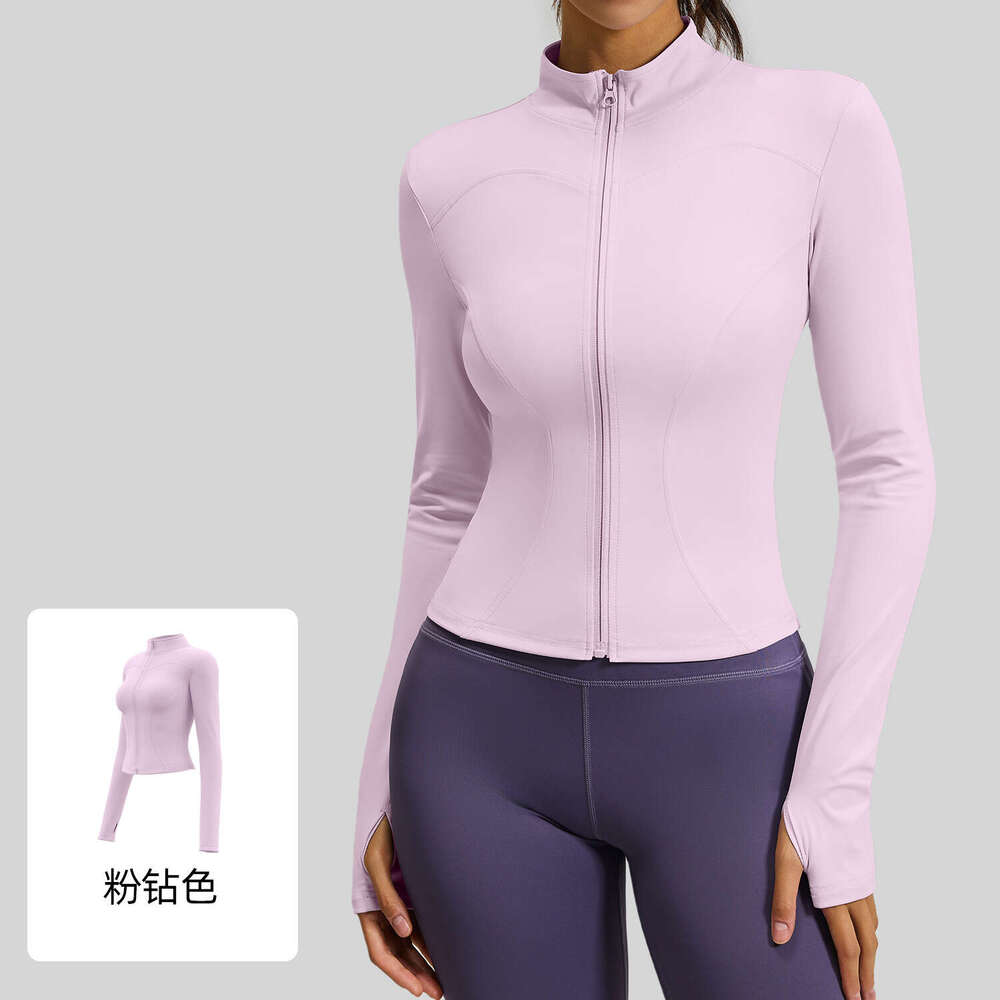 Juyitang Stand Collar Jacket Running Cycling Sports Slimming Stretch Fitness Yoga Top For Women