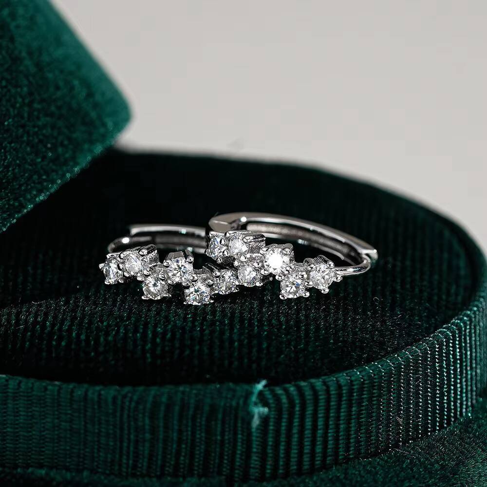 Wholesale Diamond Stud Earrings D Color Moissanite Original 925 Sterling Silver Huggie Hoop Statement Earring for Women