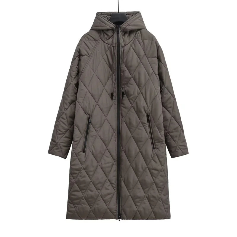 Cottonpadded Clothes Womens Autumn Winter Parkas Hooded Quilted Cotton Jacket Female Long Coat Streetwear Warm Overcoat 251027