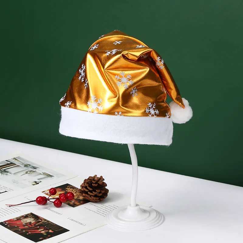 Snowflake Bright Cloth Christmas Hat Christmas Party Decoration Santa Hat New Year Party Kids Gift Navidad Noel Xmas DecorationW251027