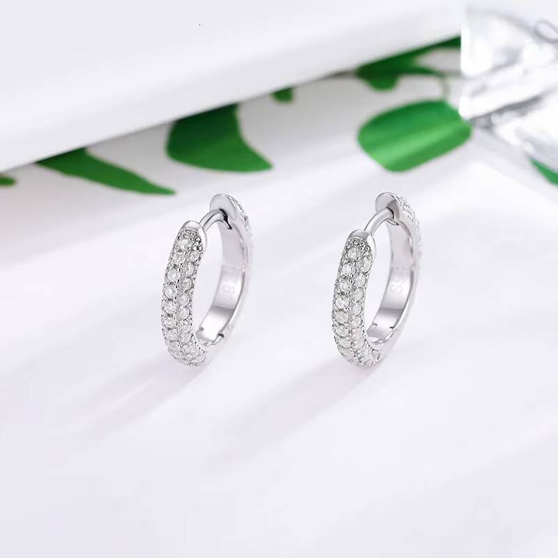 925 Sterling Silver Moissanite Drop Earrings With GRA Certificate Fine Hoop Earrings Fashion Dangle Earrings for Women