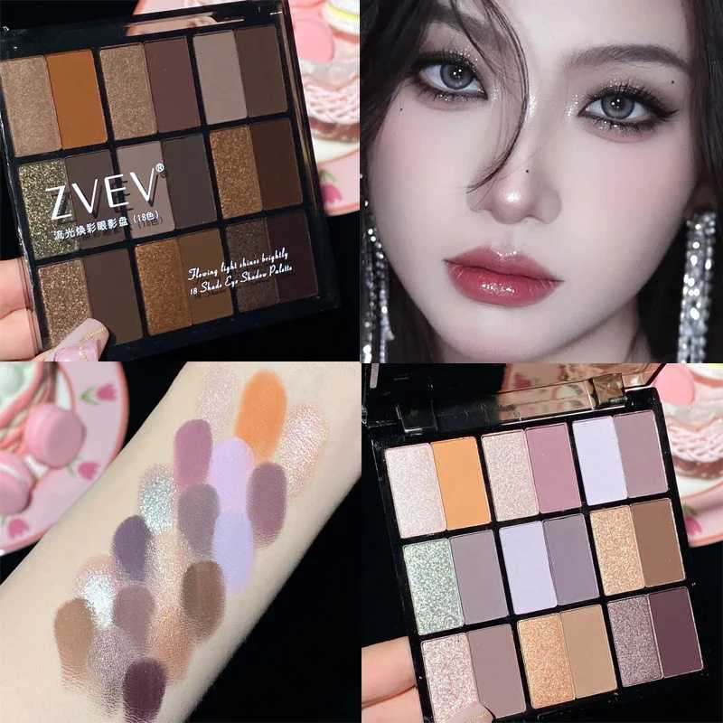 Korean Eyeshadow Palette 18Colors Women Makeup Punk Smoky Black Eye Shadow Pink Purple Eyes Pigments Makeup Palette CosmeticsXJ251027