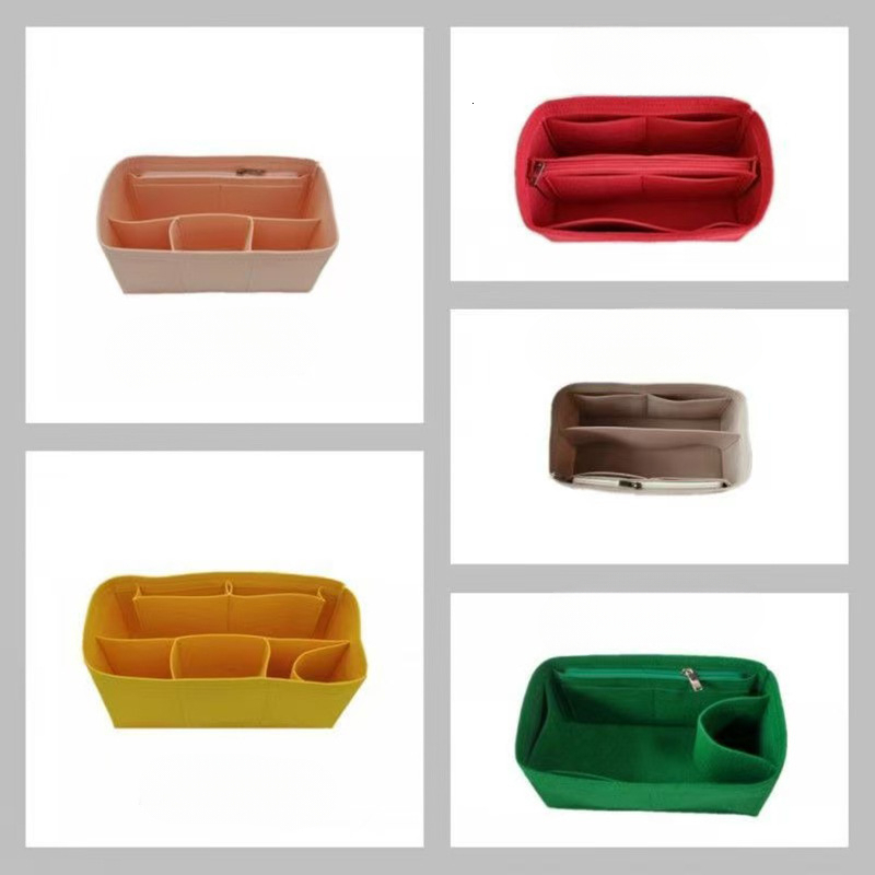 Designer's new lined cosmetic storage bag with long and short handles, large mini inner bag