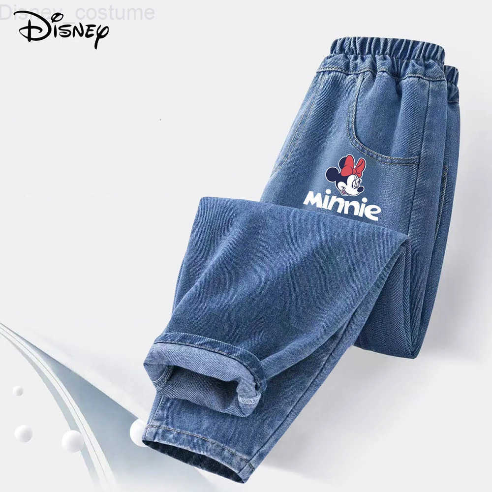 Disney Cartoon Print Kids Jeans Boys Spring Autumn Versatile Pants Girls Thin Elastic Waist Long Trousers Childrens Denim Pants H251027