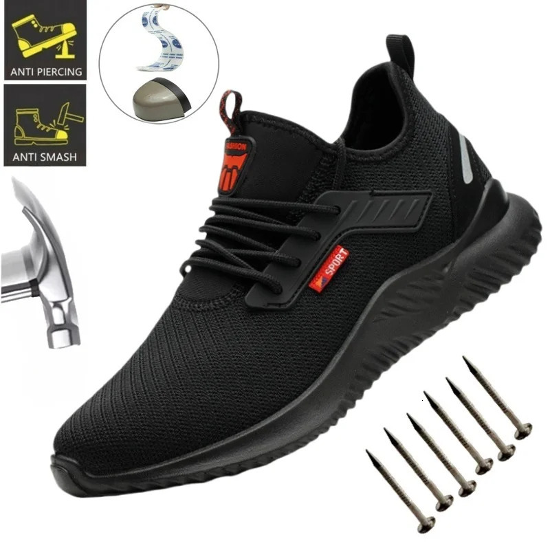 Lightweight Safety Shoes Men Steel Toe Sneakers Puncture Proof Breathable Safety Boots Man Dangerous Construction Work Foorwear 251023