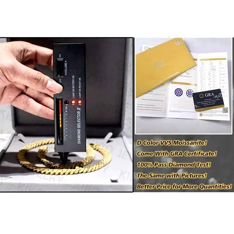 Best Rapper Jewelry Iced Out Necklace for Men 8mm 925 Sterling Silver Lab Diamond Moissanite Cuban Link Chain