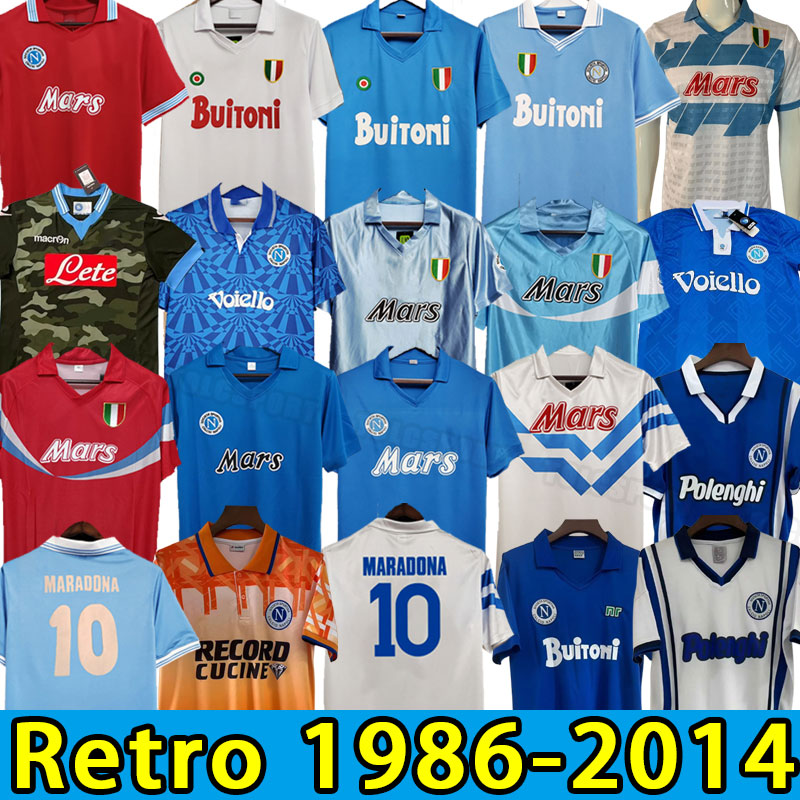 Napoli Retro Soccer Jerseys Coppa Italia SSC Napolis Maradona 10 Calcio kits Classic Vintage Neapolitan Football 86 87 88 89 90 91 92 93 1986 1987 1988 1989 1991 1992