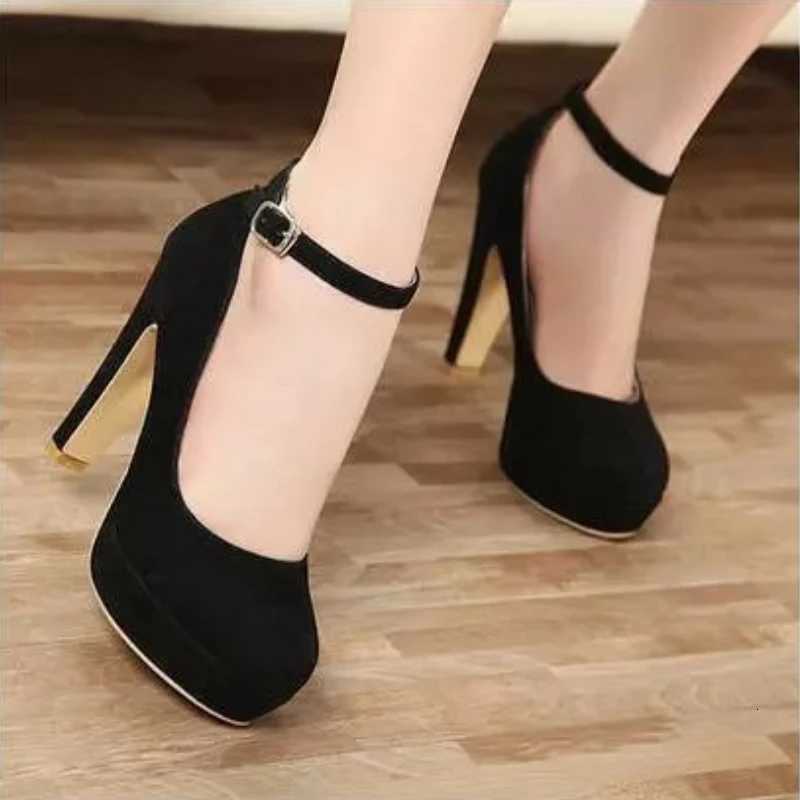 Trendy High Heel Single Shoes 2024 Autumn New Collecti Simple and Sexy Buckle Solid Color Temperament High Heel Womens ShoesXJ251027