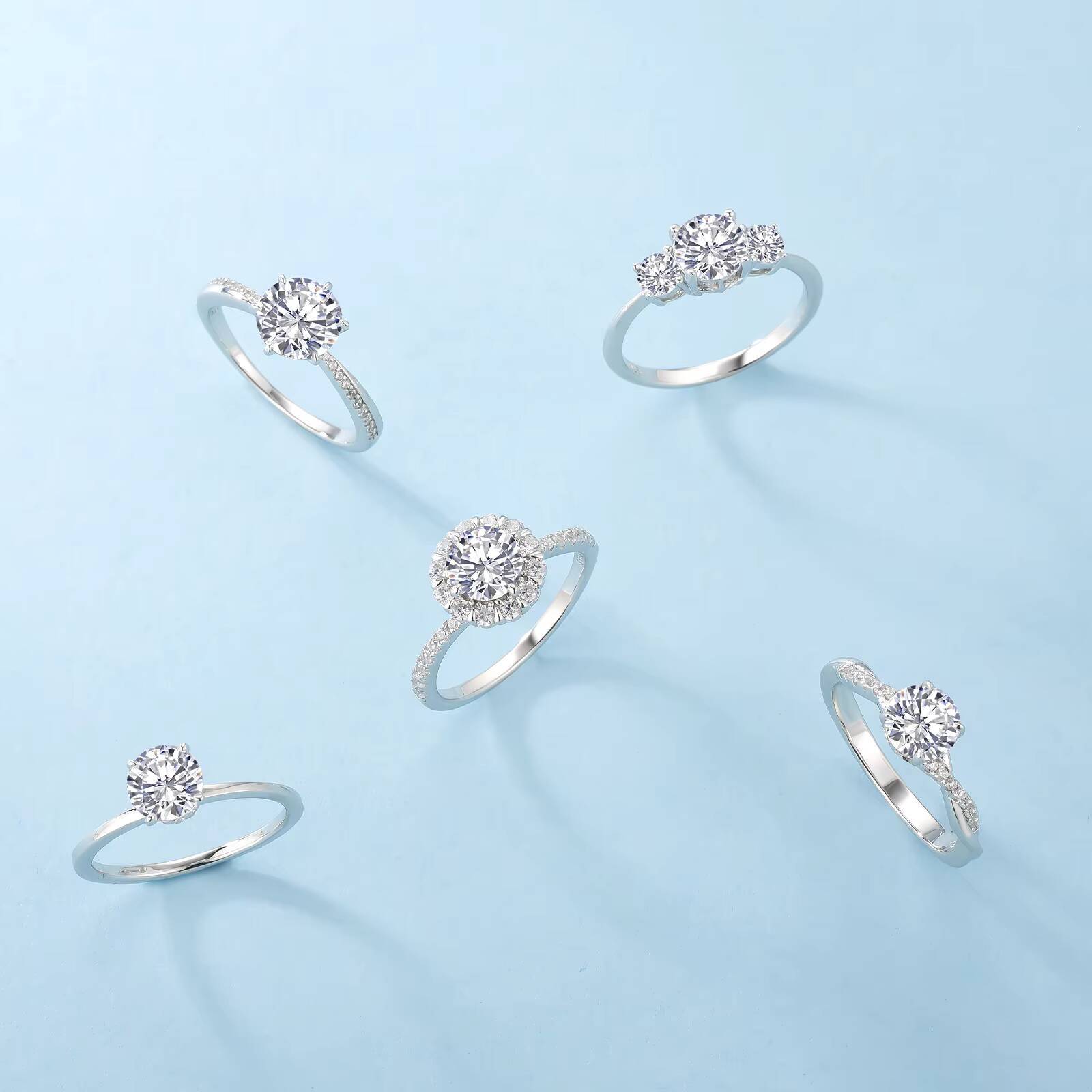 VVS Moissanite Jewelry Gifts 925 Sterling Silver 0511520ct Moissanite Diamond GRA Engagement Wedding Ring Sets for Women