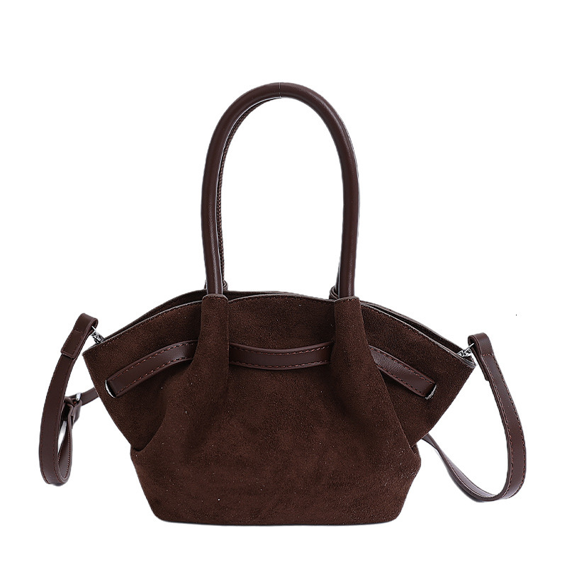 Free shipping designer bag Autumn New Large Capacity Pleated Tote Bag for Women Suede Single Shoulder Underarm Bag Commuter Small Handbag