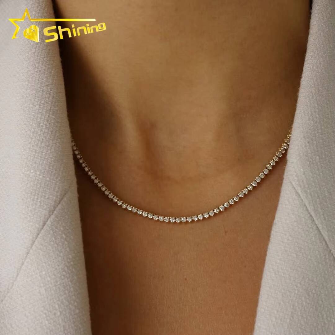 Custom Unisex Class Design Tennis Chain Fine Jewelry Iced Out 10K Real Gold VS1 2mm 3mm 4mm Lab Grown Diamond Tennis Bracelet
