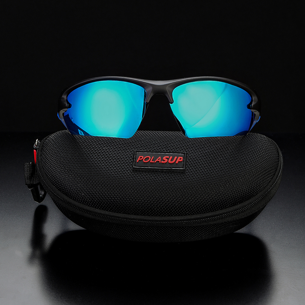 1pc Polarized Semi-Rimless Full-Coverage Cycling Fishing Sunglasses 3D Dual-Color Silicone Anti-Slip Y-Shaped Lightning-Style Temple Design Breathable