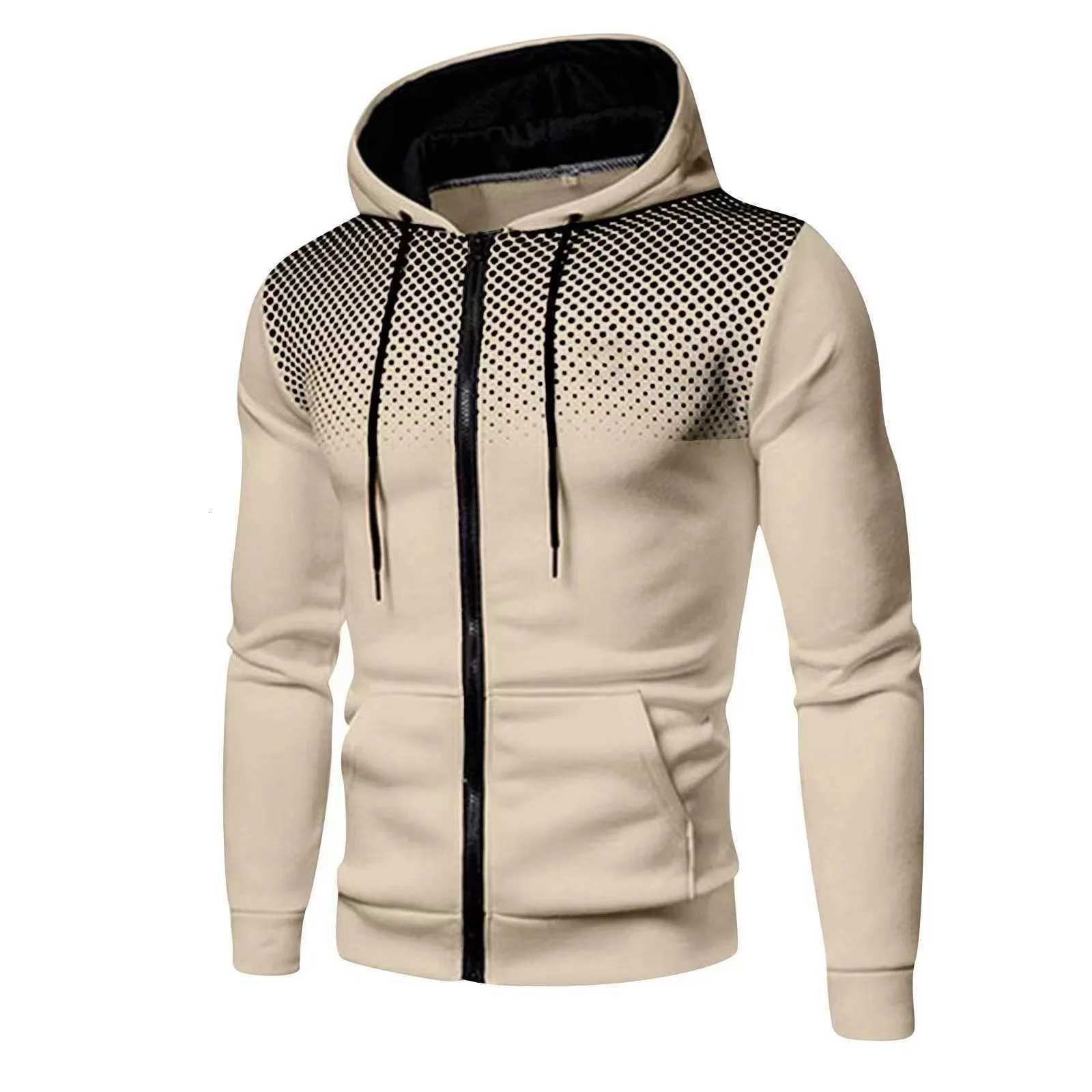2024 New Mens Hoodie Jacket Streetwear Long Sleeve Sweatshirts Zipper Hooded Pullover Male Sportswear Men Clothing Streetwear W251027