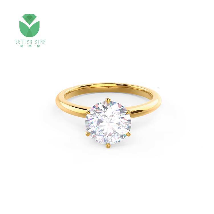 Dazzling 6 Claw Setting Lab Created Diamond Ring 18K Gold Real CVD Diamond Rings Wedding Jewelry HPHT Synthetic Diamond Ring