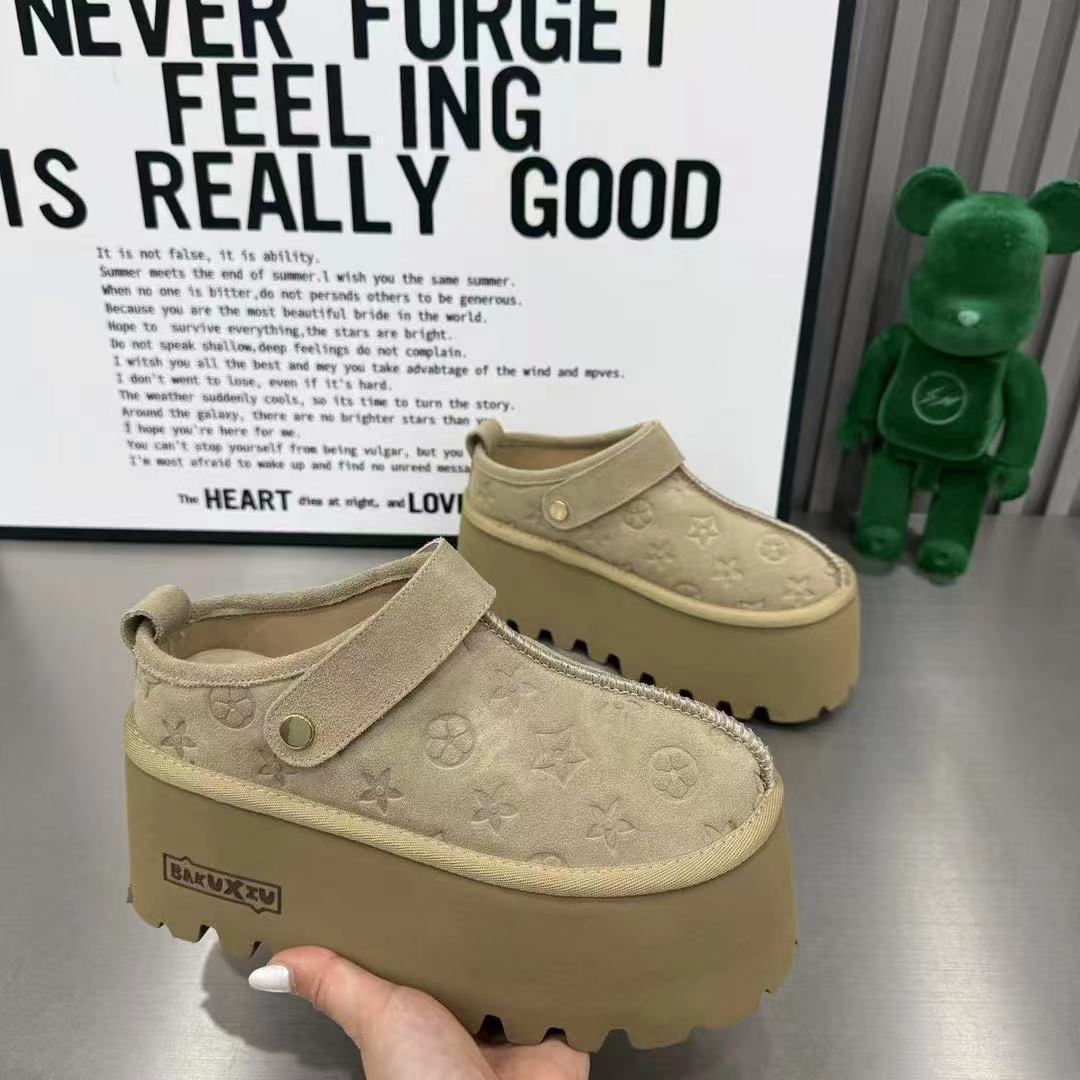 Free shipping Designer Multi-Color 6cm Height Increasing Platform Clogs with Patterned Design Daily Occasion Wear Fashion Stylish Versatile Trendy Sli