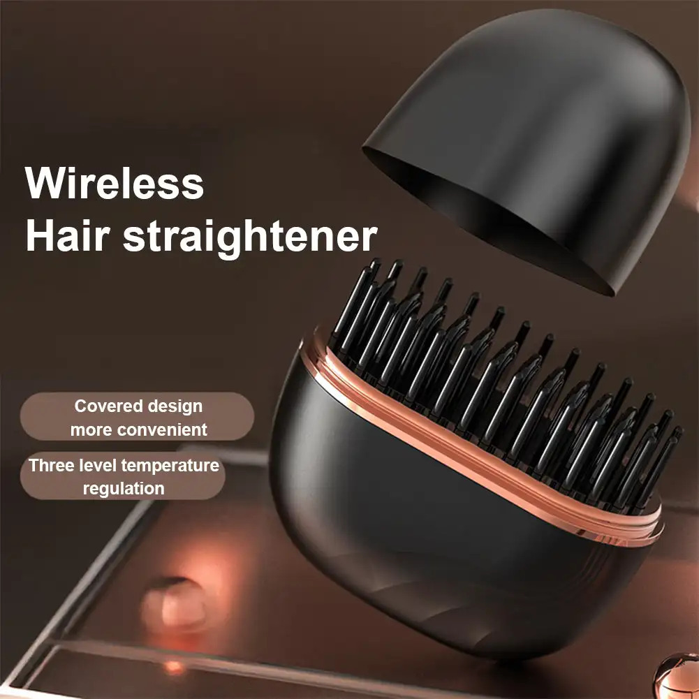 Mini Hair Straightening Comb Wireless Charging Portable Multifunctional Hair Care Not Hurt Hair Styling Comb Hair Straightener 251027