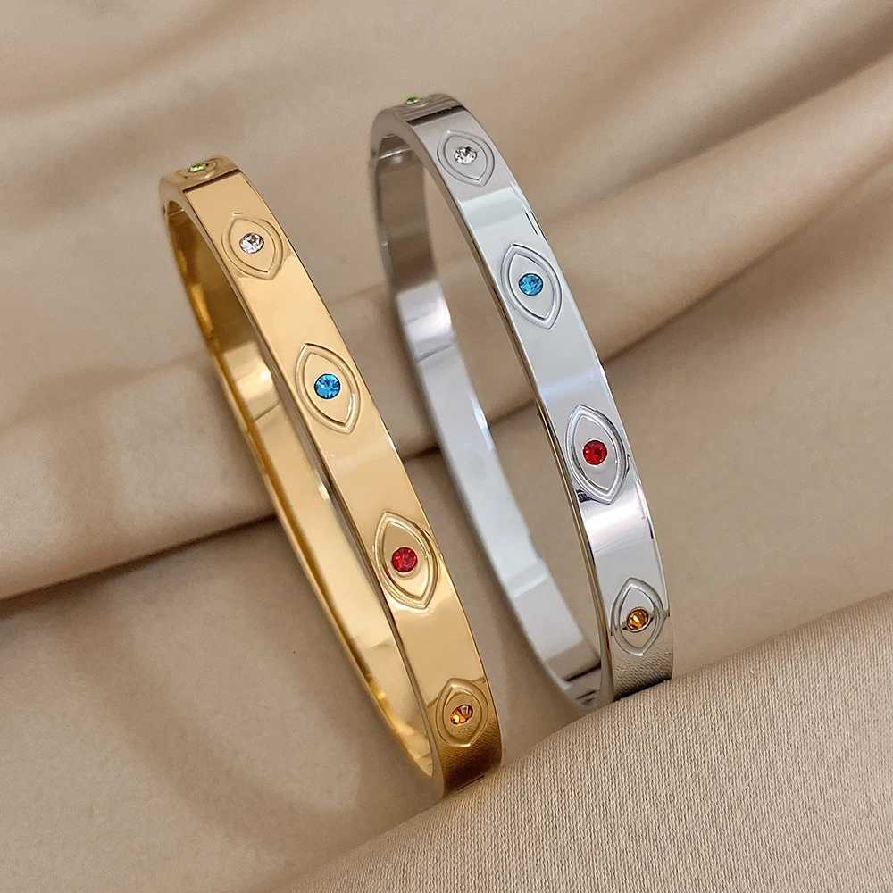 AENSOA Mtip Vintage Inlaid Rhinestone Zircon Stainss Steel Wide Bangs Bracets for Wen Unique Charm Chic AccoriesW251027