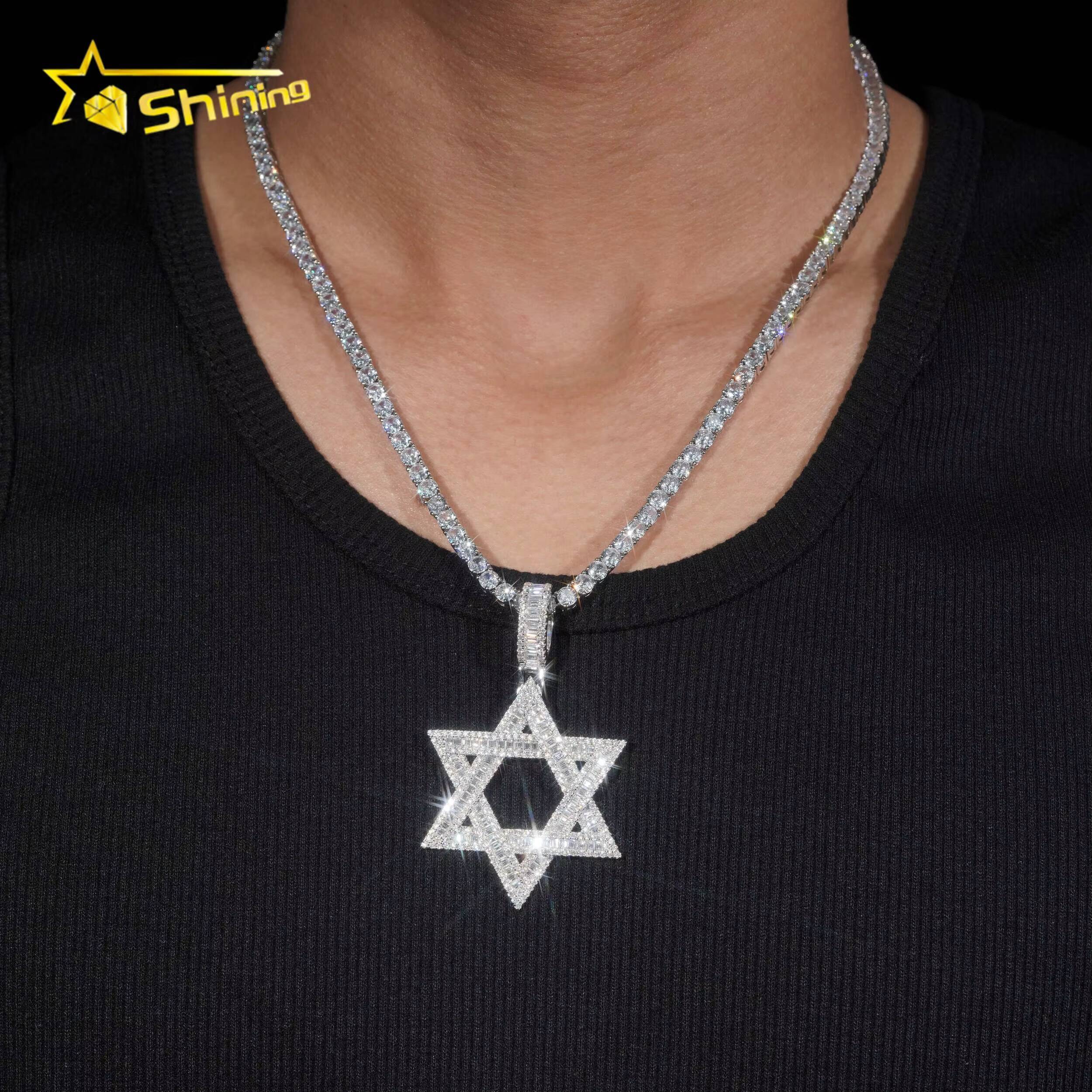 RTS Pass Diamond Tester GRA Certified Hip Hop Jewelry 925 Silver Iced Out VVS Custom Moissanite Pendant Star Pendant