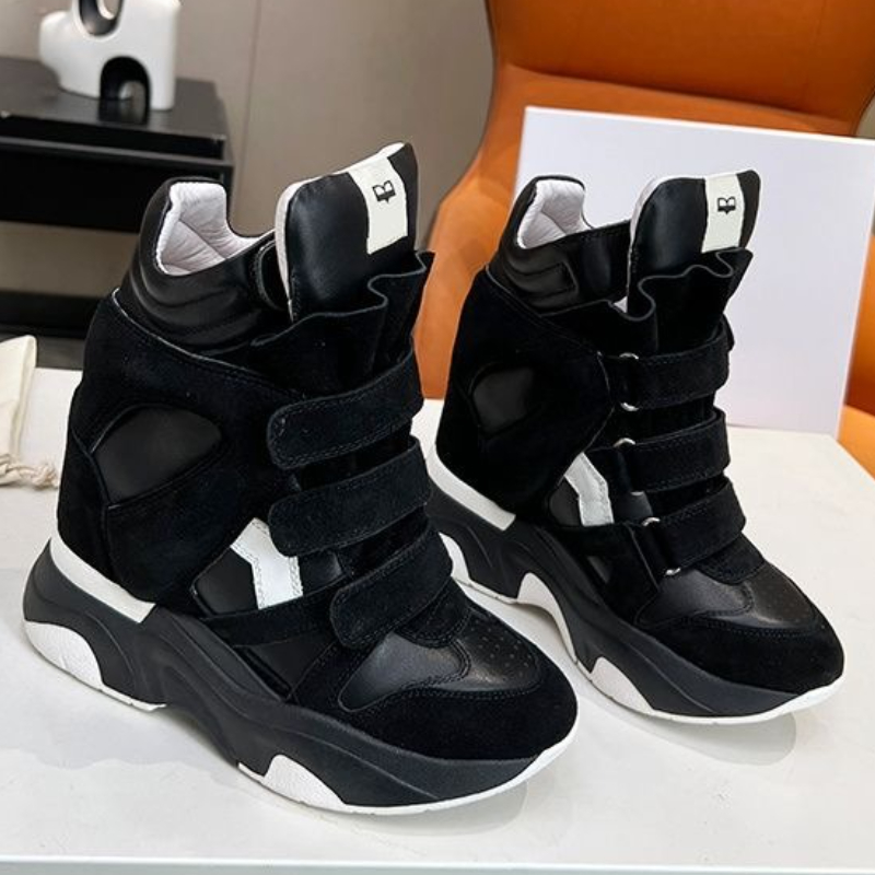 women sneakers Designer Shoes wedge boots High Quality Black Genuine Leather Casual shoes Chamois Suede marants shoes